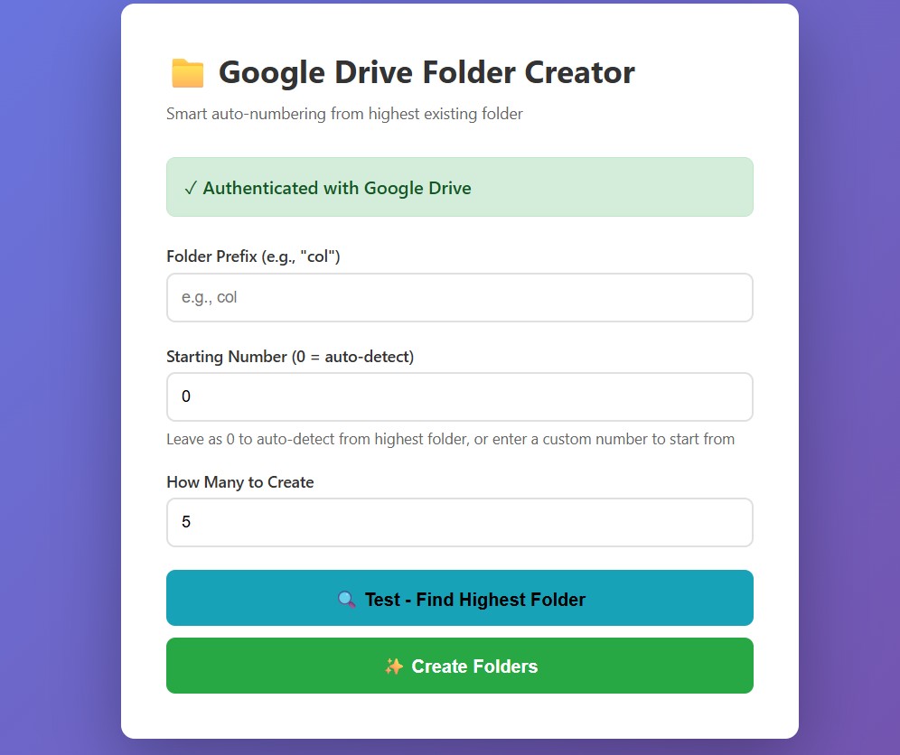 Google Drive folder creator — batch SKU folders so the product team stops doing it by hand