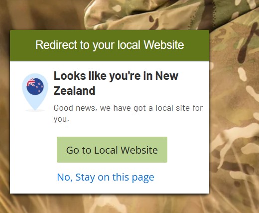Site switcher — sending visitors to their local store without losing the product they’re viewing