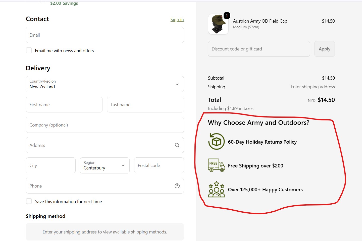 Trust badges at checkout — using the Plus checkout where the doubt actually hits